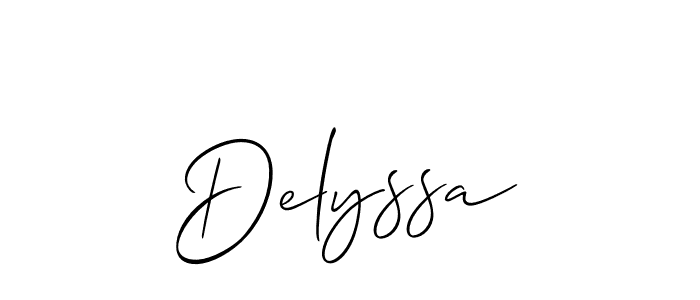 if you are searching for the best signature style for your name Delyssa. so please give up your signature search. here we have designed multiple signature styles  using Allison_Script. Delyssa signature style 2 images and pictures png