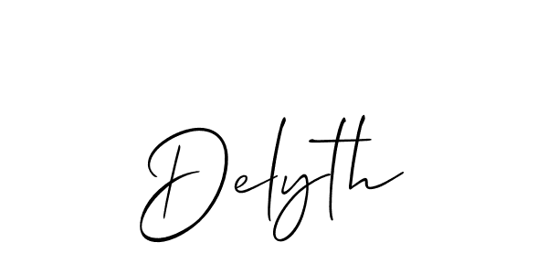 Best and Professional Signature Style for Delyth. Allison_Script Best Signature Style Collection. Delyth signature style 2 images and pictures png