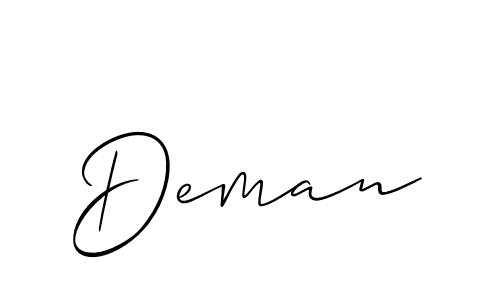 Make a short Deman signature style. Manage your documents anywhere anytime using Allison_Script. Create and add eSignatures, submit forms, share and send files easily. Deman signature style 2 images and pictures png