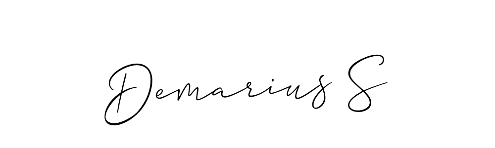 How to make Demarius S name signature. Use Allison_Script style for creating short signs online. This is the latest handwritten sign. Demarius S signature style 2 images and pictures png