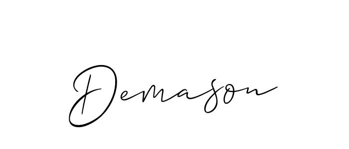 Allison_Script is a professional signature style that is perfect for those who want to add a touch of class to their signature. It is also a great choice for those who want to make their signature more unique. Get Demason name to fancy signature for free. Demason signature style 2 images and pictures png