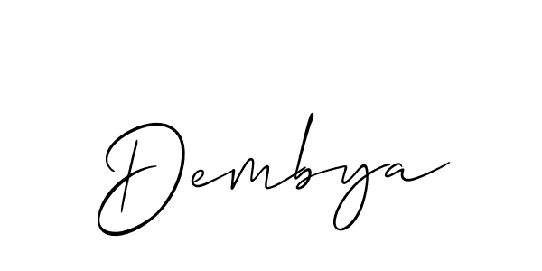 Use a signature maker to create a handwritten signature online. With this signature software, you can design (Allison_Script) your own signature for name Dembya. Dembya signature style 2 images and pictures png
