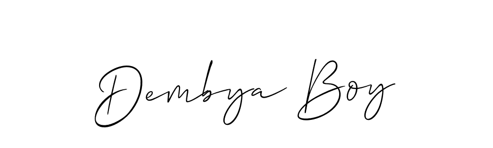 Design your own signature with our free online signature maker. With this signature software, you can create a handwritten (Allison_Script) signature for name Dembya Boy. Dembya Boy signature style 2 images and pictures png