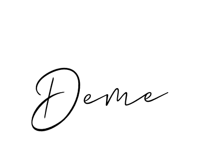 if you are searching for the best signature style for your name Deme. so please give up your signature search. here we have designed multiple signature styles  using Allison_Script. Deme signature style 2 images and pictures png