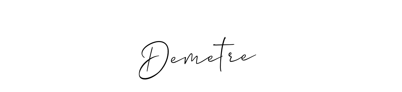 Make a short Demetre❤️ signature style. Manage your documents anywhere anytime using Allison_Script. Create and add eSignatures, submit forms, share and send files easily. Demetre❤️ signature style 2 images and pictures png