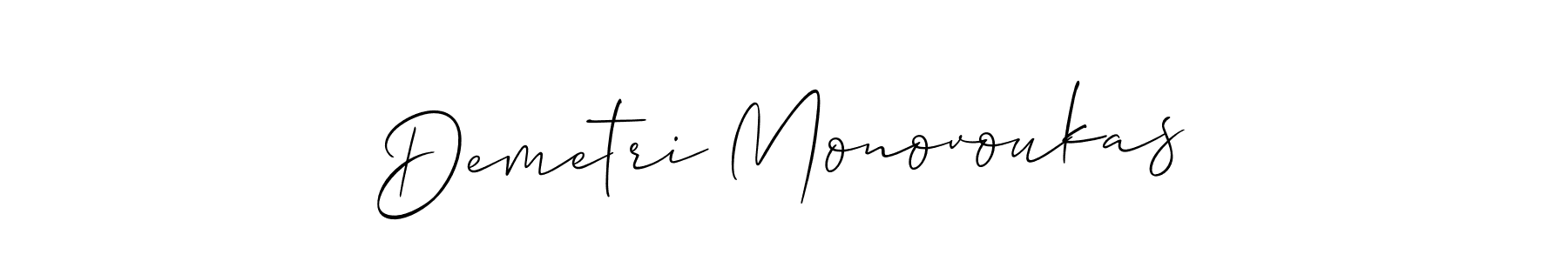 Demetri Monovoukas stylish signature style. Best Handwritten Sign (Allison_Script) for my name. Handwritten Signature Collection Ideas for my name Demetri Monovoukas. Demetri Monovoukas signature style 2 images and pictures png