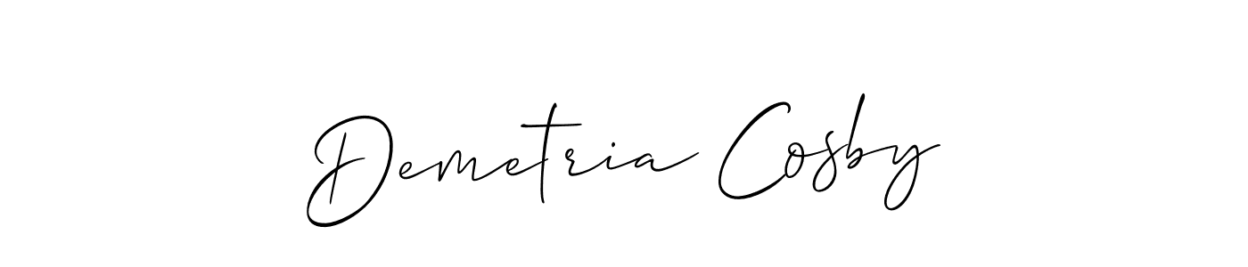 The best way (Allison_Script) to make a short signature is to pick only two or three words in your name. The name Demetria Cosby include a total of six letters. For converting this name. Demetria Cosby signature style 2 images and pictures png