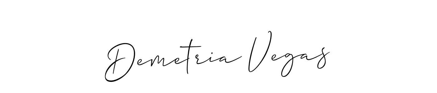 You should practise on your own different ways (Allison_Script) to write your name (Demetria Vegas) in signature. don't let someone else do it for you. Demetria Vegas signature style 2 images and pictures png