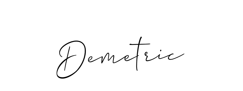 Make a beautiful signature design for name Demetric. With this signature (Allison_Script) style, you can create a handwritten signature for free. Demetric signature style 2 images and pictures png