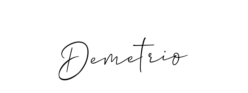 The best way (Allison_Script) to make a short signature is to pick only two or three words in your name. The name Demetrio include a total of six letters. For converting this name. Demetrio signature style 2 images and pictures png