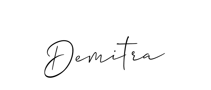 Demitra stylish signature style. Best Handwritten Sign (Allison_Script) for my name. Handwritten Signature Collection Ideas for my name Demitra. Demitra signature style 2 images and pictures png