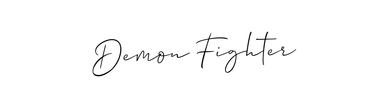 Create a beautiful signature design for name Demon Fighter. With this signature (Allison_Script) fonts, you can make a handwritten signature for free. Demon Fighter signature style 2 images and pictures png