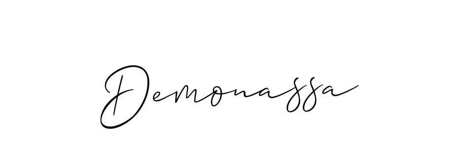 The best way (Allison_Script) to make a short signature is to pick only two or three words in your name. The name Demonassa include a total of six letters. For converting this name. Demonassa signature style 2 images and pictures png