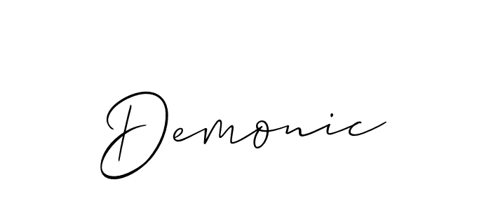Create a beautiful signature design for name Demonic. With this signature (Allison_Script) fonts, you can make a handwritten signature for free. Demonic signature style 2 images and pictures png