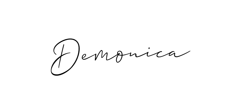 Demonica stylish signature style. Best Handwritten Sign (Allison_Script) for my name. Handwritten Signature Collection Ideas for my name Demonica. Demonica signature style 2 images and pictures png