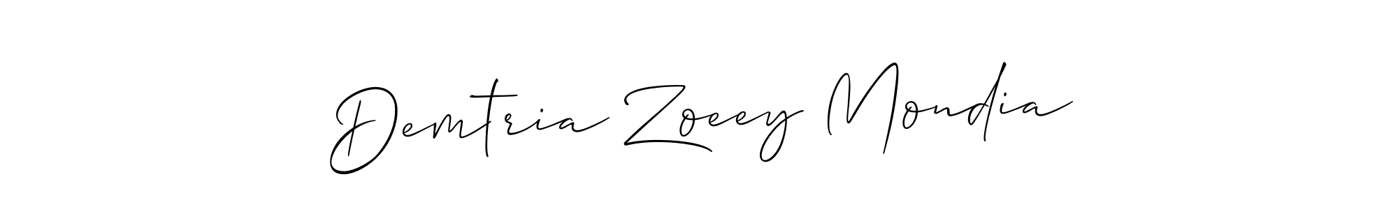 Also You can easily find your signature by using the search form. We will create Demtria Zoeey Mondia name handwritten signature images for you free of cost using Allison_Script sign style. Demtria Zoeey Mondia signature style 2 images and pictures png
