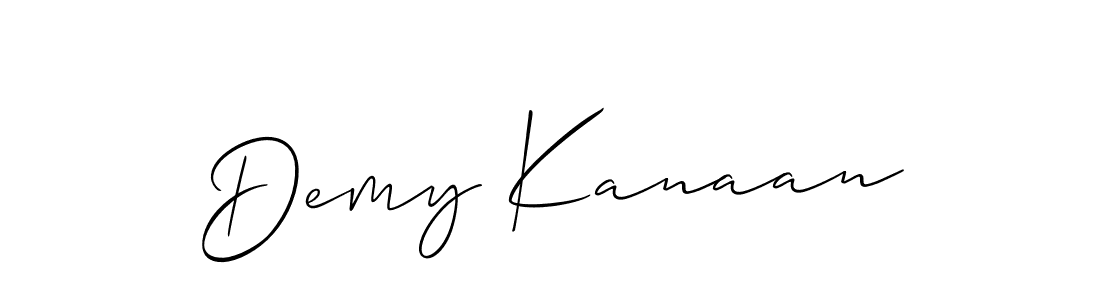 Make a beautiful signature design for name Demy Kanaan. With this signature (Allison_Script) style, you can create a handwritten signature for free. Demy Kanaan signature style 2 images and pictures png