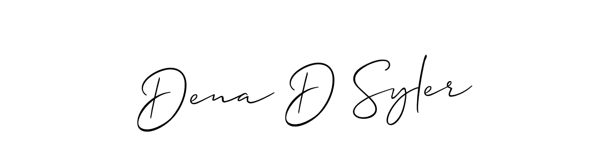 Make a short Dena D Syler signature style. Manage your documents anywhere anytime using Allison_Script. Create and add eSignatures, submit forms, share and send files easily. Dena D Syler signature style 2 images and pictures png