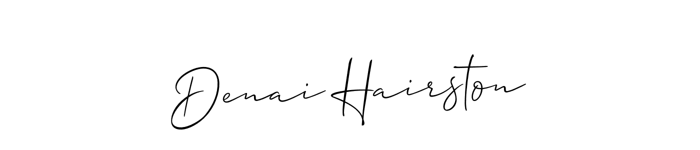 Similarly Allison_Script is the best handwritten signature design. Signature creator online .You can use it as an online autograph creator for name Denai Hairston. Denai Hairston signature style 2 images and pictures png