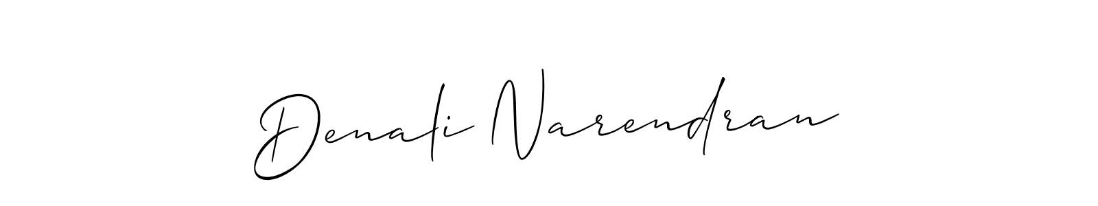 You should practise on your own different ways (Allison_Script) to write your name (Denali Narendran) in signature. don't let someone else do it for you. Denali Narendran signature style 2 images and pictures png