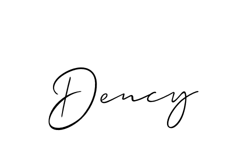 if you are searching for the best signature style for your name Dency. so please give up your signature search. here we have designed multiple signature styles  using Allison_Script. Dency signature style 2 images and pictures png