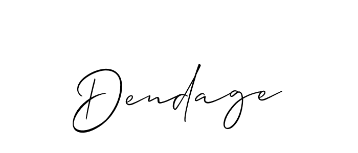 It looks lik you need a new signature style for name Dendage. Design unique handwritten (Allison_Script) signature with our free signature maker in just a few clicks. Dendage signature style 2 images and pictures png