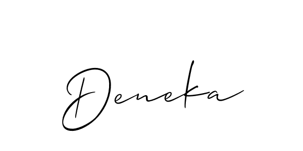 How to make Deneka signature? Allison_Script is a professional autograph style. Create handwritten signature for Deneka name. Deneka signature style 2 images and pictures png