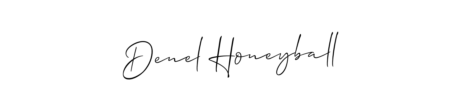 if you are searching for the best signature style for your name Denel Honeyball. so please give up your signature search. here we have designed multiple signature styles  using Allison_Script. Denel Honeyball signature style 2 images and pictures png