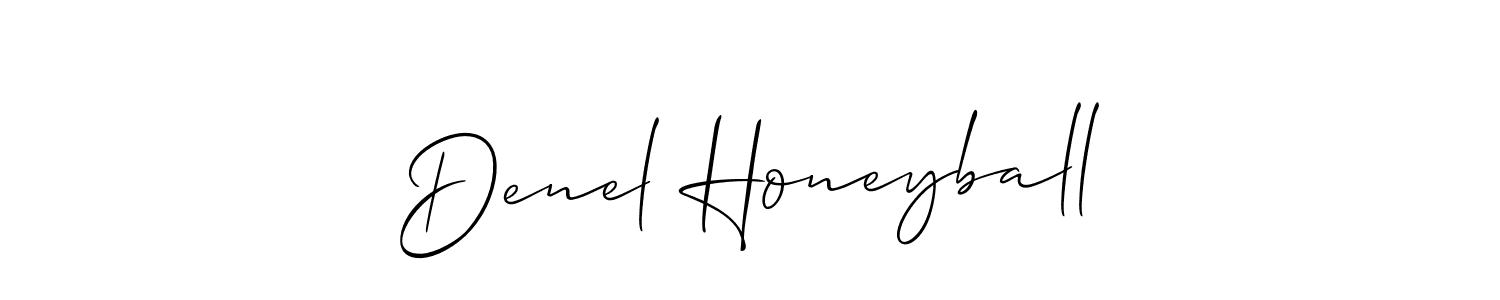 Denel Honeyball stylish signature style. Best Handwritten Sign (Allison_Script) for my name. Handwritten Signature Collection Ideas for my name Denel Honeyball. Denel Honeyball signature style 2 images and pictures png