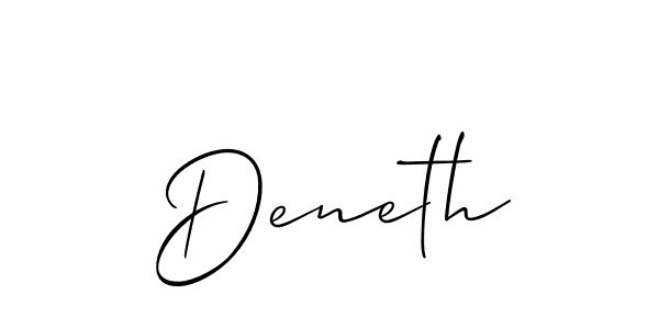 Design your own signature with our free online signature maker. With this signature software, you can create a handwritten (Allison_Script) signature for name Deneth. Deneth signature style 2 images and pictures png