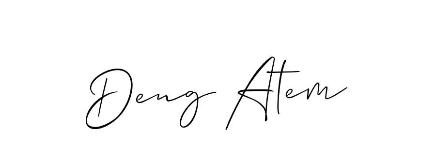 Design your own signature with our free online signature maker. With this signature software, you can create a handwritten (Allison_Script) signature for name Deng Atem. Deng Atem signature style 2 images and pictures png