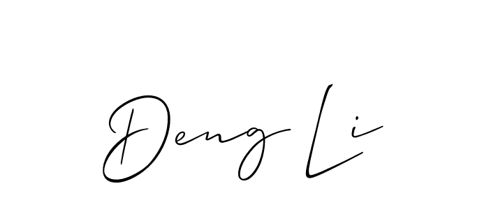 Allison_Script is a professional signature style that is perfect for those who want to add a touch of class to their signature. It is also a great choice for those who want to make their signature more unique. Get Deng Li name to fancy signature for free. Deng Li signature style 2 images and pictures png