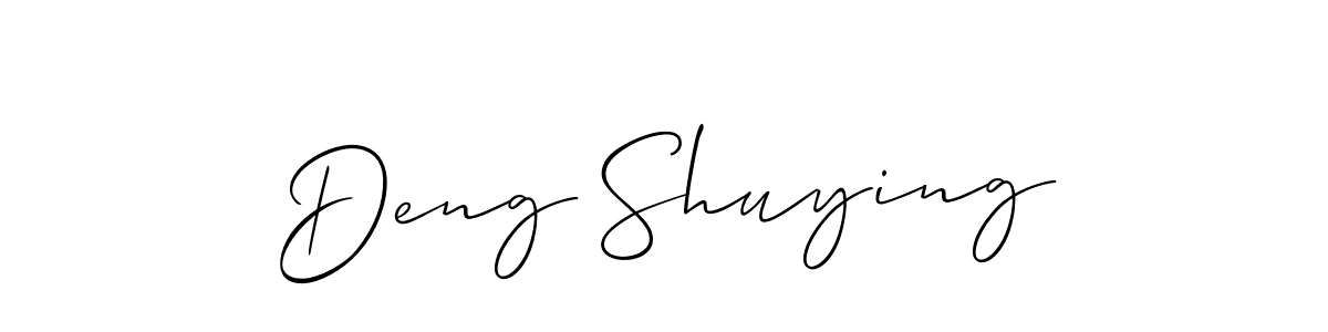 It looks lik you need a new signature style for name Deng Shuying. Design unique handwritten (Allison_Script) signature with our free signature maker in just a few clicks. Deng Shuying signature style 2 images and pictures png