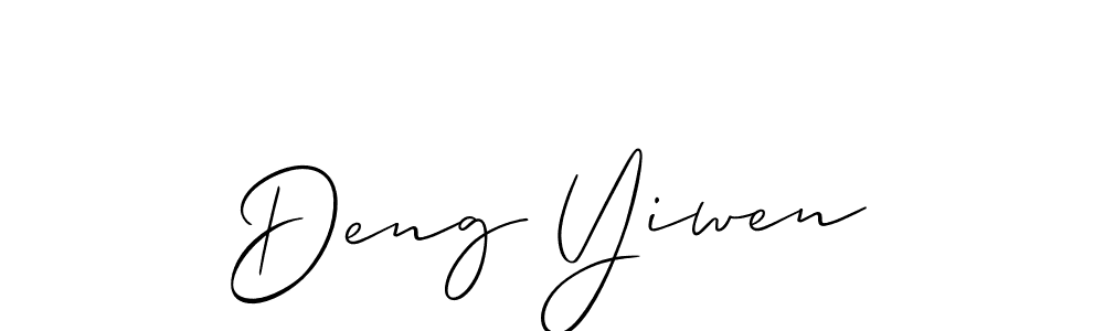 The best way (Allison_Script) to make a short signature is to pick only two or three words in your name. The name Deng Yiwen include a total of six letters. For converting this name. Deng Yiwen signature style 2 images and pictures png