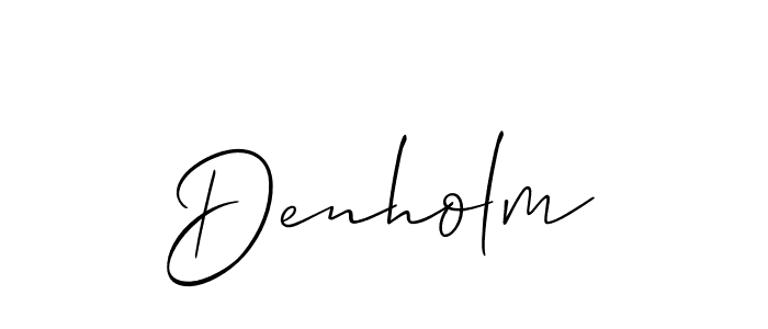 The best way (Allison_Script) to make a short signature is to pick only two or three words in your name. The name Denholm include a total of six letters. For converting this name. Denholm signature style 2 images and pictures png