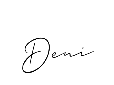 Also You can easily find your signature by using the search form. We will create Deni name handwritten signature images for you free of cost using Allison_Script sign style. Deni signature style 2 images and pictures png