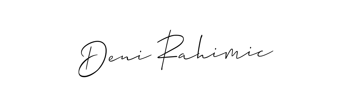 How to make Deni Rahimic name signature. Use Allison_Script style for creating short signs online. This is the latest handwritten sign. Deni Rahimic signature style 2 images and pictures png