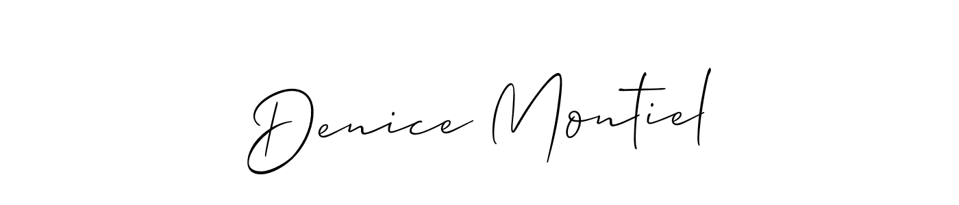 It looks lik you need a new signature style for name Denice Montiel. Design unique handwritten (Allison_Script) signature with our free signature maker in just a few clicks. Denice Montiel signature style 2 images and pictures png