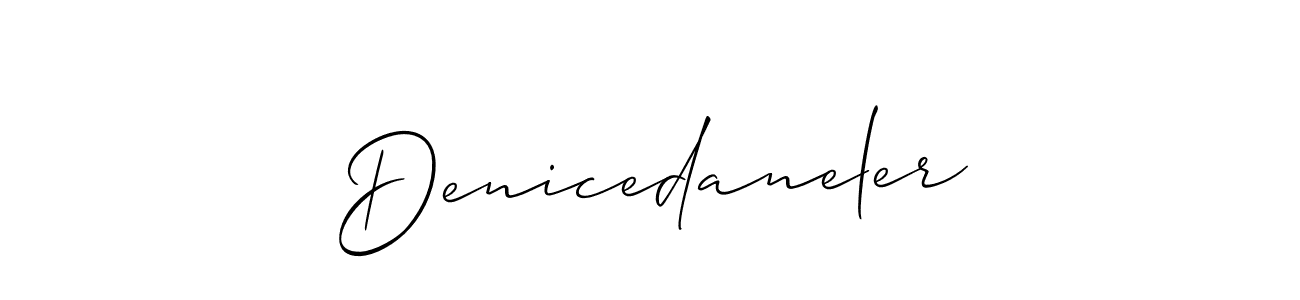 How to make Denicedaneler name signature. Use Allison_Script style for creating short signs online. This is the latest handwritten sign. Denicedaneler signature style 2 images and pictures png