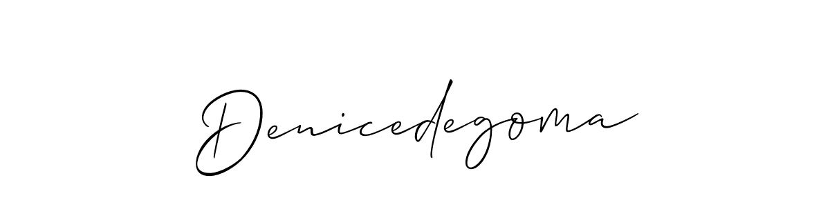 It looks lik you need a new signature style for name Denicedegoma. Design unique handwritten (Allison_Script) signature with our free signature maker in just a few clicks. Denicedegoma signature style 2 images and pictures png
