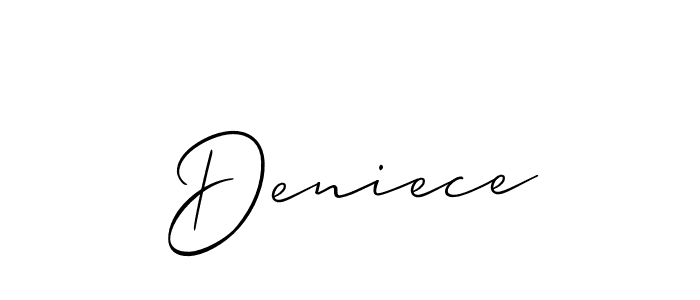 How to Draw Deniece signature style? Allison_Script is a latest design signature styles for name Deniece. Deniece signature style 2 images and pictures png