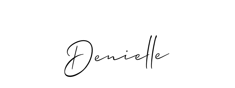 Use a signature maker to create a handwritten signature online. With this signature software, you can design (Allison_Script) your own signature for name Denielle. Denielle signature style 2 images and pictures png