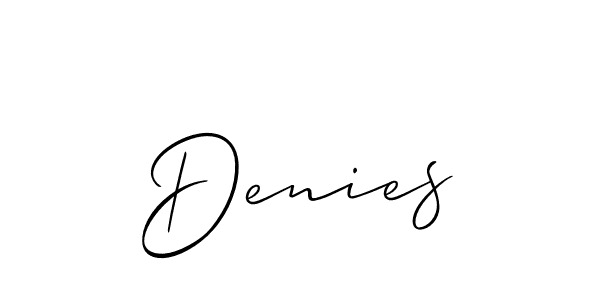 Create a beautiful signature design for name Denies. With this signature (Allison_Script) fonts, you can make a handwritten signature for free. Denies signature style 2 images and pictures png