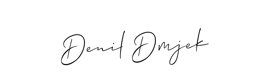 Use a signature maker to create a handwritten signature online. With this signature software, you can design (Allison_Script) your own signature for name Denil Dmjek. Denil Dmjek signature style 2 images and pictures png