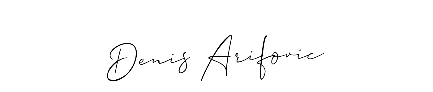 Similarly Allison_Script is the best handwritten signature design. Signature creator online .You can use it as an online autograph creator for name Denis Arifovic. Denis Arifovic signature style 2 images and pictures png