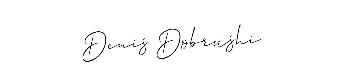 Make a beautiful signature design for name Denis Dobrushi. With this signature (Allison_Script) style, you can create a handwritten signature for free. Denis Dobrushi signature style 2 images and pictures png