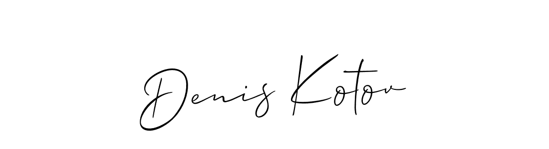 Create a beautiful signature design for name Denis Kotov. With this signature (Allison_Script) fonts, you can make a handwritten signature for free. Denis Kotov signature style 2 images and pictures png