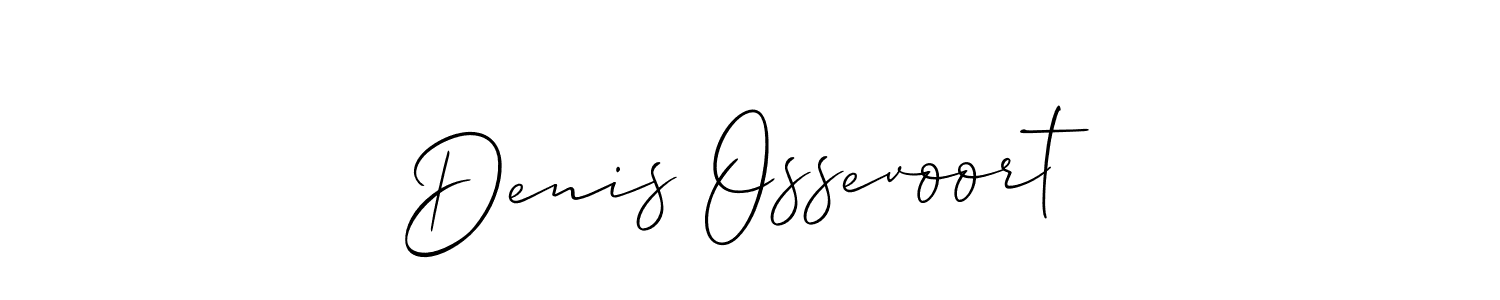 The best way (Allison_Script) to make a short signature is to pick only two or three words in your name. The name Denis Ossevoort include a total of six letters. For converting this name. Denis Ossevoort signature style 2 images and pictures png