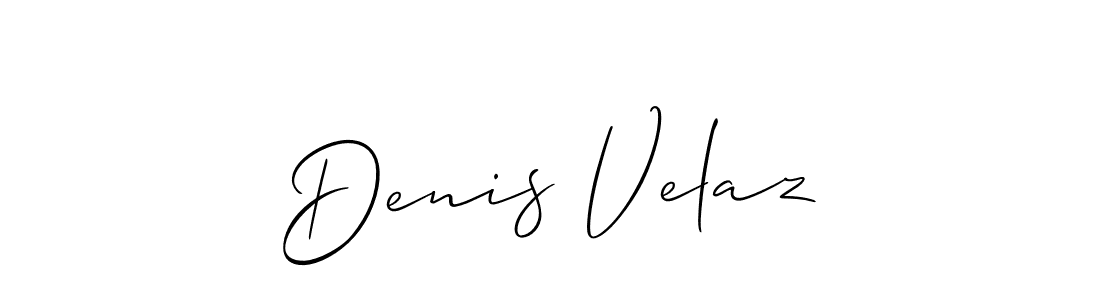 How to make Denis Velaz name signature. Use Allison_Script style for creating short signs online. This is the latest handwritten sign. Denis Velaz signature style 2 images and pictures png