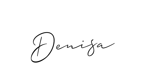 Make a beautiful signature design for name Denisa. With this signature (Allison_Script) style, you can create a handwritten signature for free. Denisa signature style 2 images and pictures png
